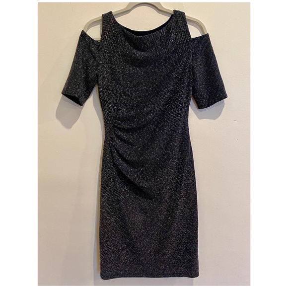 Ralph Lauren Navy Blue Off-Shoulder Sparkly Dress - Picture 2 of 5